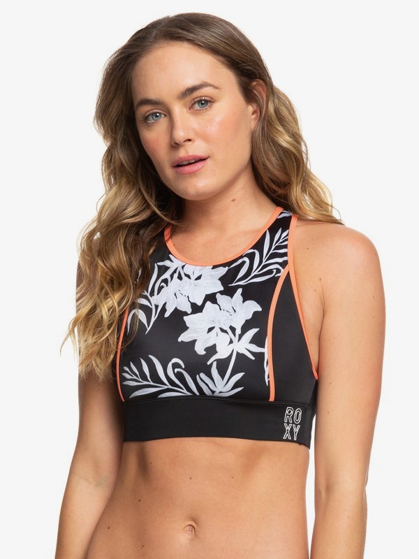 roxy, ROXY Fitness - Reggiseno Bikini Accorciato da Donna, TRUE BLACK S FULL BICOLYS (kvj2) 0 ROXY Fitness - Reggiseno Bikini Accorciato da Donna Black ERJX303976 Roxy