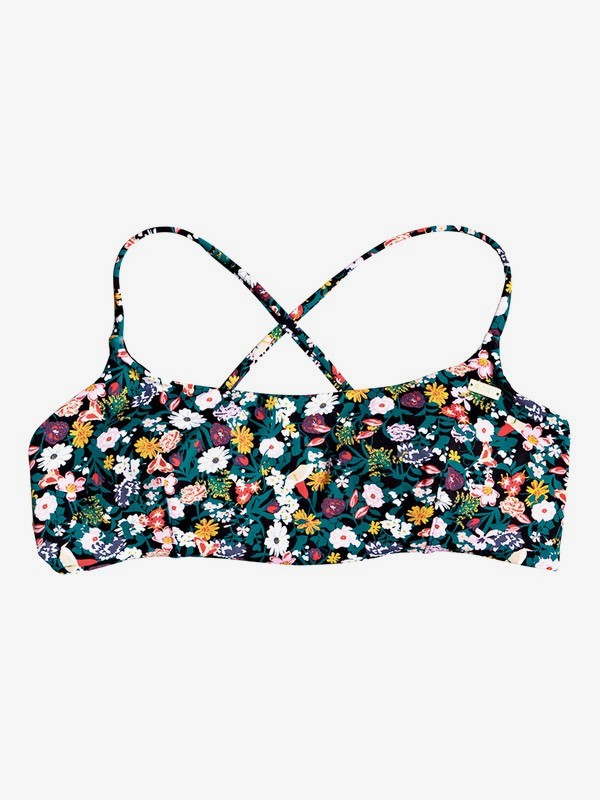 roxy, Printed Beach Classics Athletic Triangle Bikini Top, ANTHRACITE BOUQUET S (kvj8) 0 Printed Beach Classics Athletic Triangle Bikini Top Black ERJX304019 Roxy