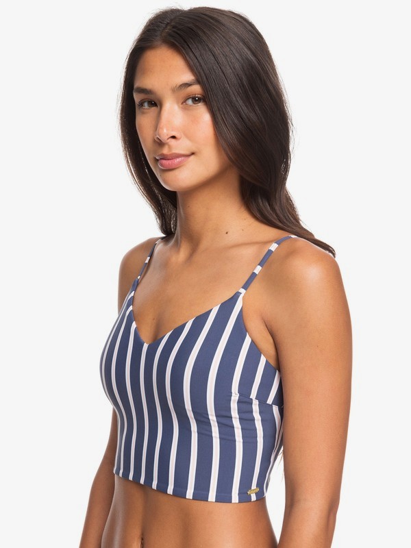 roxy, Printed Beach Classics Tank Bralette Bikini Top, EVENING SAND SPORTY STRIPES S (mez2) 0 Printed Beach Classics Tank Bralette Bikini Top Pink ERJX304020 Roxy