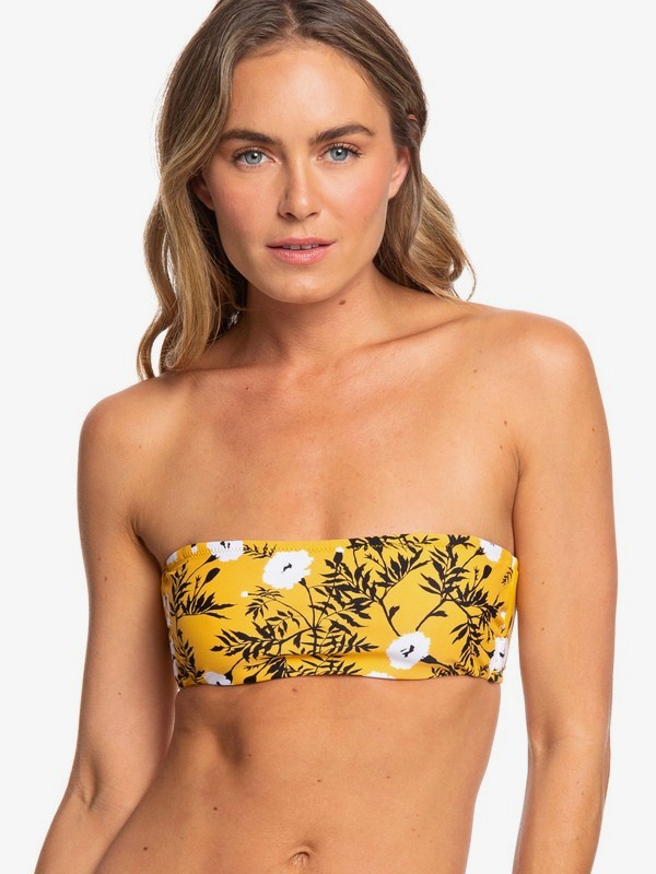 roxy, Wavy Soul Underwired Bandeau Bikini Top, HONEY GOLD HONEY S (yjy7) 0 Wavy Soul Underwired Bandeau Bikini Top Yellow ERJX304032 Roxy