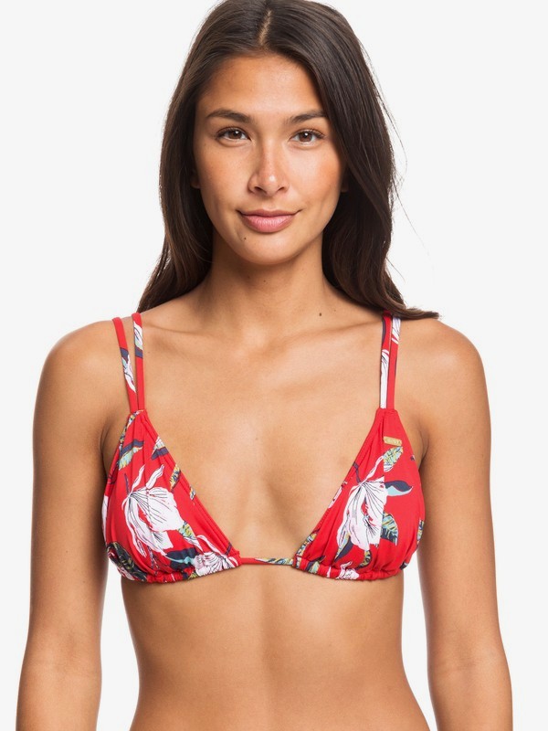 roxy, Local Mind Tiki Tri Bikini Top, CHINESE RED TROPICAL DAY S (rqq6) 0 Local Mind Tiki Tri Bikini Top Red ERJX304035 Roxy