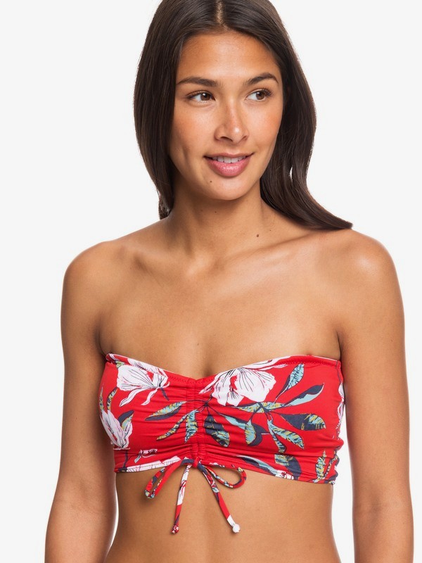roxy, Local Mind Bandeau Bikini Top, CHINESE RED TROPICAL DAY S (rqq6) 0 Local Mind Bandeau Bikini Top Red ERJX304036 Roxy