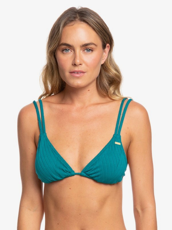 roxy, Tidal Times Tiki Tri Bikini Top, EVERGLADE (bss0) 0 Tidal Times Tiki Tri Bikini Top Blue ERJX304051 Roxy