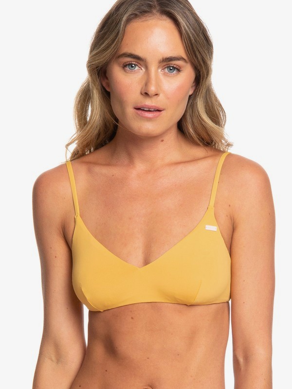 roxy, Beach Classics Athletic Tri Bikini Top, HONEY GOLD (yjy0) 0 Beach Classics Athletic Tri Bikini Top Yellow ERJX304059 Roxy