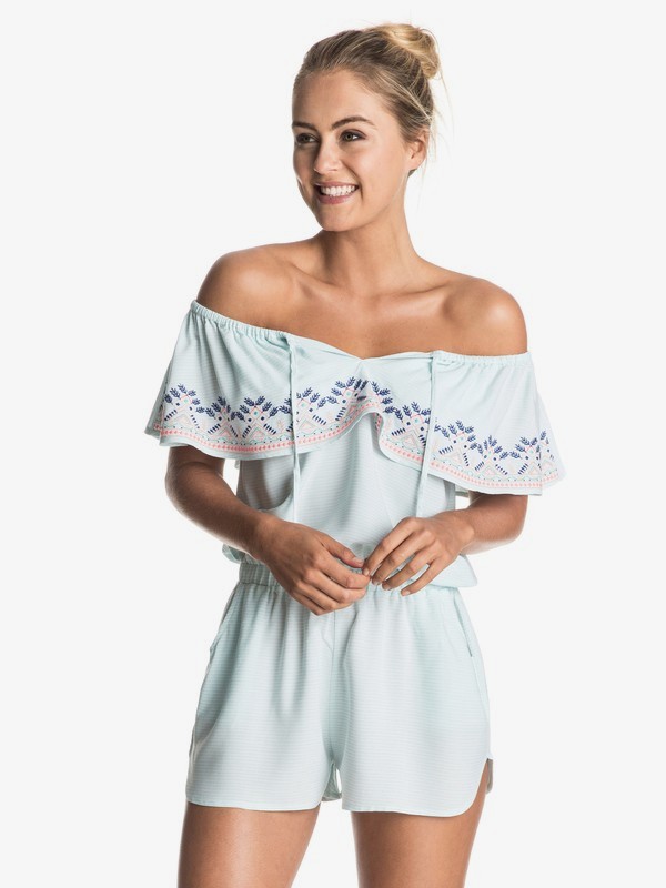 roxy, Delicate Touch - Combishort de plage, SIRENA STRIPE COMBO BLEACHED A (bdr3) 0 Delicate Touch - Combishort de plage Bleu ERJX603071 Roxy