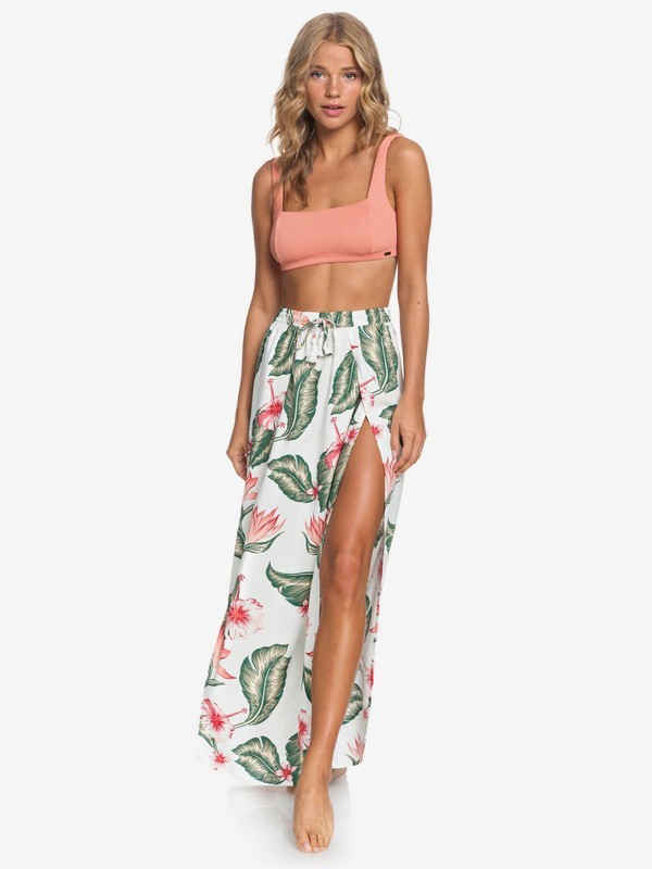 roxy, Desert Garden Maxi Skirt, BRIGHT WHITE TROPICAL LOVE SWI (wbb7) 0 Desert Garden Maxi Skirt White ERJX603144 Roxy