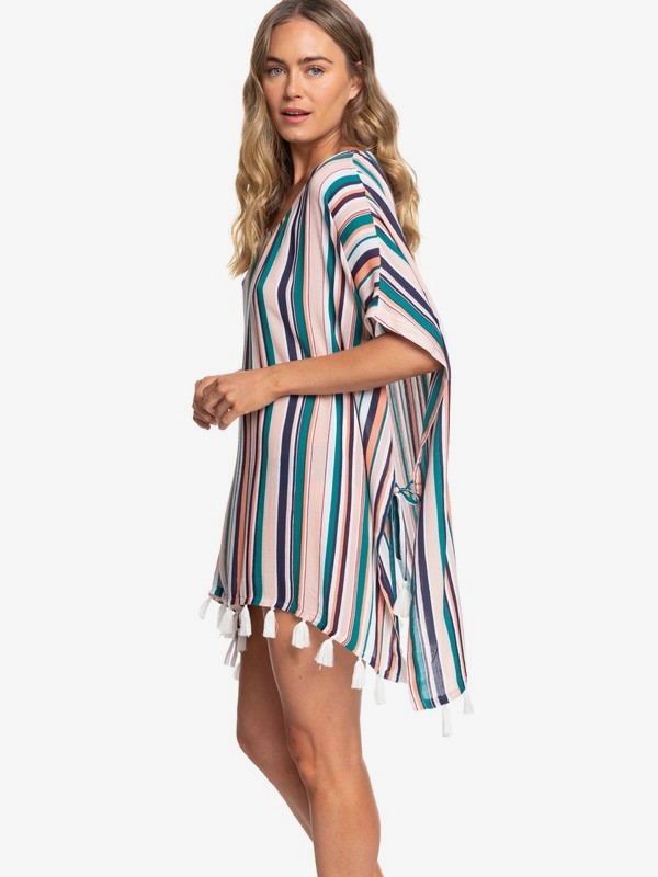 roxy, Make Your Soul Poncho Beach Dress, MOOD INDIGO SOUL STRIPES S (bsp6) 0 Make Your Soul Poncho Beach Dress Blue ERJX603170 Roxy