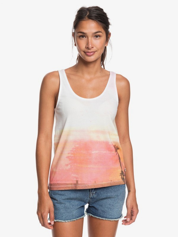 roxy, POP Surf D Tank Top, MARSHMALLOW (wbt0) 0 POP Surf D Tank Top White ERJZT04545 Roxy