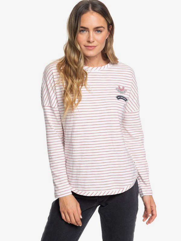 roxy, Land Of Sunshine - Maglietta a Maniche Lunghe da Donna, MAUVEWOOD SIMPLE STRIPE (mmp5) 0 Land Of Sunshine - Maglietta a Maniche Lunghe da Donna Pink ERJZT04636 Roxy