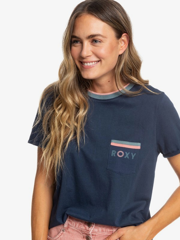 roxy, Broken Lines - T-Shirt for Women, MOOD INDIGO (bsp0) 0 Broken Lines - T-Shirt for Women Blue ERJZT04697 Roxy