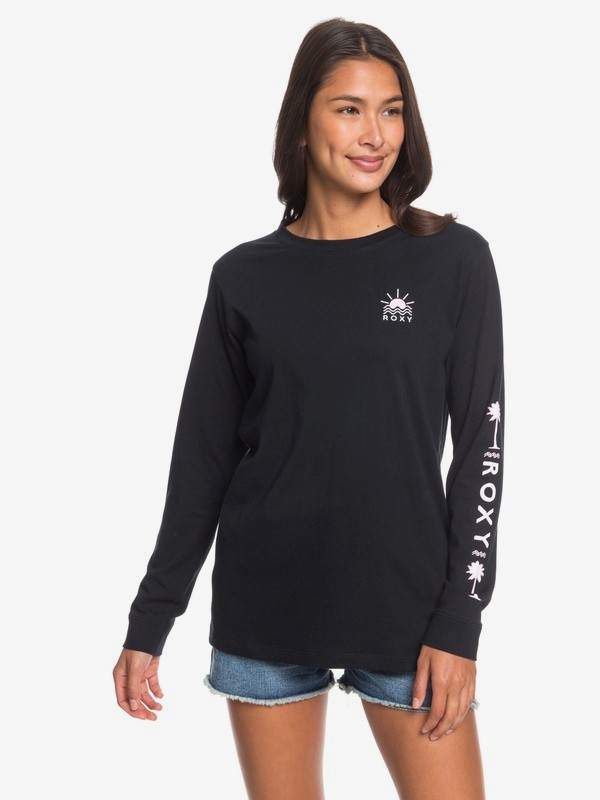 roxy, Written In The Sand Long Sleeve Tee, TRUE BLACK (kvj0) 0 Written In The Sand Long Sleeve Tee Black ERJZT04759 Roxy