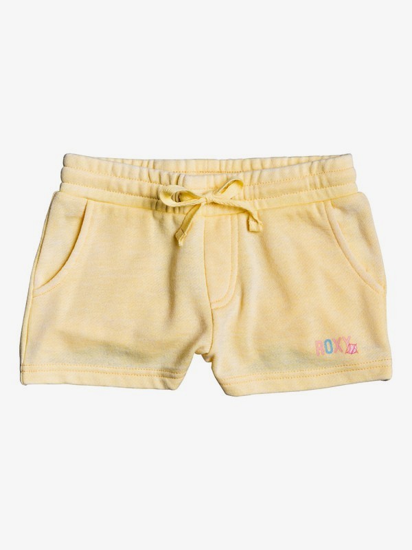 roxy, Girl's 2-6 Cosy Rain A Sweat Shorts, SUNLIGHT (yek0) 0 Girl's 2-6 Cosy Rain A Sweat Shorts Yellow ERLFB03067 Roxy