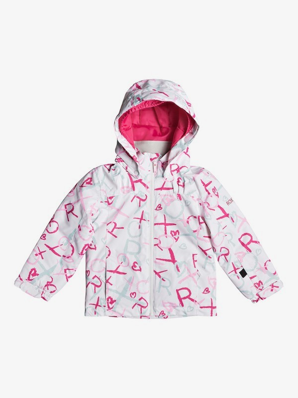 roxy, Mini Jetty - Chaqueta para Nieve para Chicas 2-7, BRIGHT WHITE SCHOOL DAY (wbb4) 0 Mini Jetty - Chaqueta para Nieve para Chicas 2-7 Blanco ERLTJ03010 Roxy