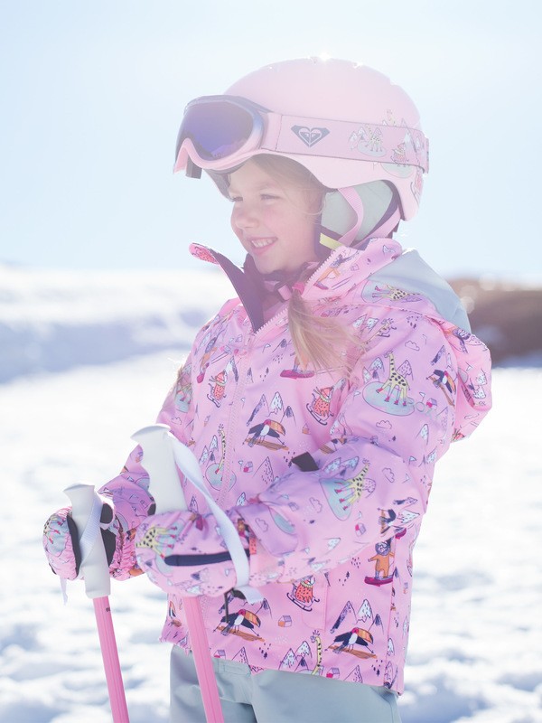 roxy, Mini Jetty - Chaqueta para Nieve para Chicas 2-7, PRISM PINK SNOW TRIP (meq1) 0 Mini Jetty - Chaqueta para Nieve para Chicas 2-7 Rosa ERLTJ03010 Roxy