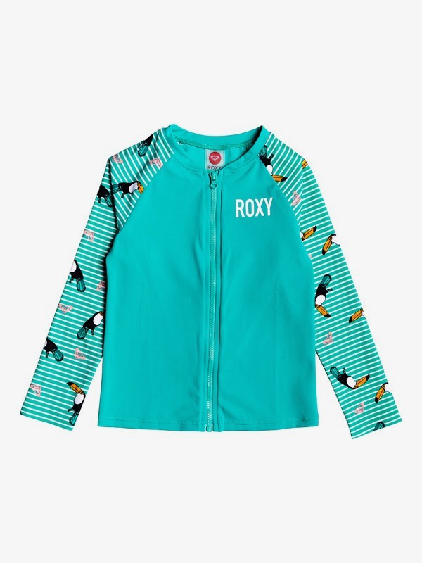roxy, ROXY Birds Long Sleeve UPF 50 Front Zip Rashguard, BRIGHT WHITE S BIRDS (wbb7) 0 ROXY Birds Long Sleeve UPF 50 Front Zip Rashguard White ERLWR03125 Roxy