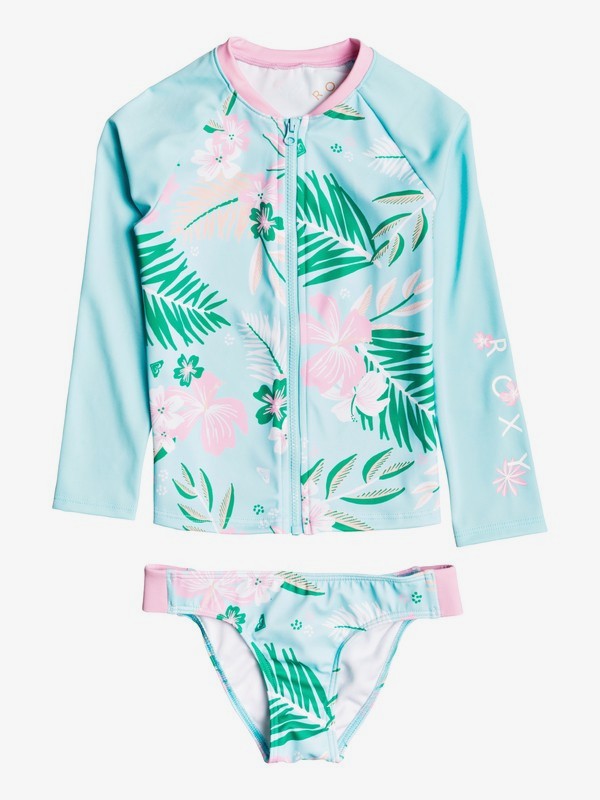 roxy, Girl's 2-7 Sunshine ROXY Long Sleeve Zipped UPF 50 Rashguard Set, FRESH WATER FLAT DAY S (xbbm) 0 Girl's 2-7 Sunshine ROXY Long Sleeve Zipped UPF 50 Rashguard Set Blue ERLWR03128 Roxy