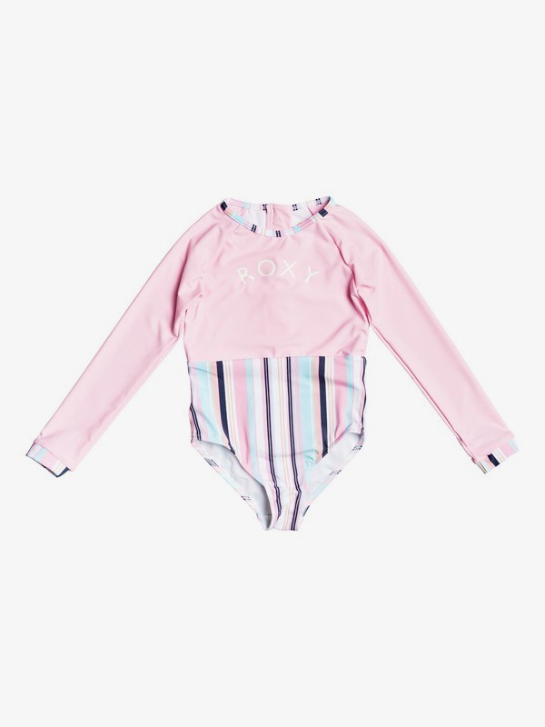 roxy, Girl's 2-7 Cutey Heart Long Sleeve Zipped UPF 50 One-Piece, PRISM PINK BILBAO STRIPES S (meq3) 0 Girl's 2-7 Cutey Heart Long Sleeve Zipped UPF 50 One-Piece Pink ERLWR03129 Roxy