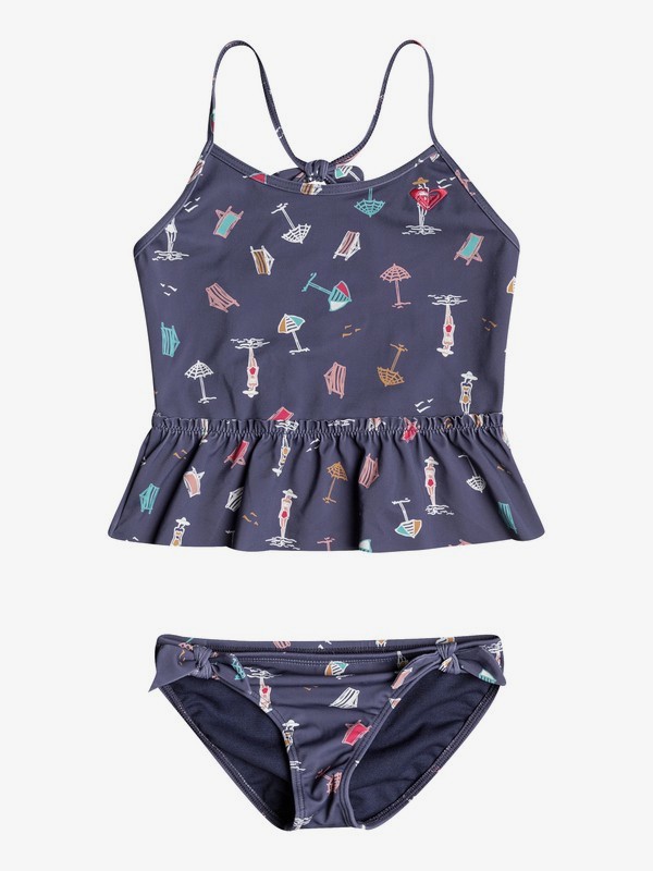 roxy, Girl's 2-6 Tropicool Sunshine Bikini Set, DEEP COBALT ON THE BEACH (bre7) 0 Girl's 2-6 Tropicool Sunshine Bikini Set Blue ERLX203047 Roxy