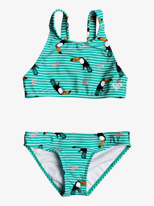 roxy, ROXY Birds Crop Top Bikini Set, BRIGHT WHITE S BIRDS (wbb7) 0 ROXY Birds Crop Top Bikini Set White ERLX203091 Roxy