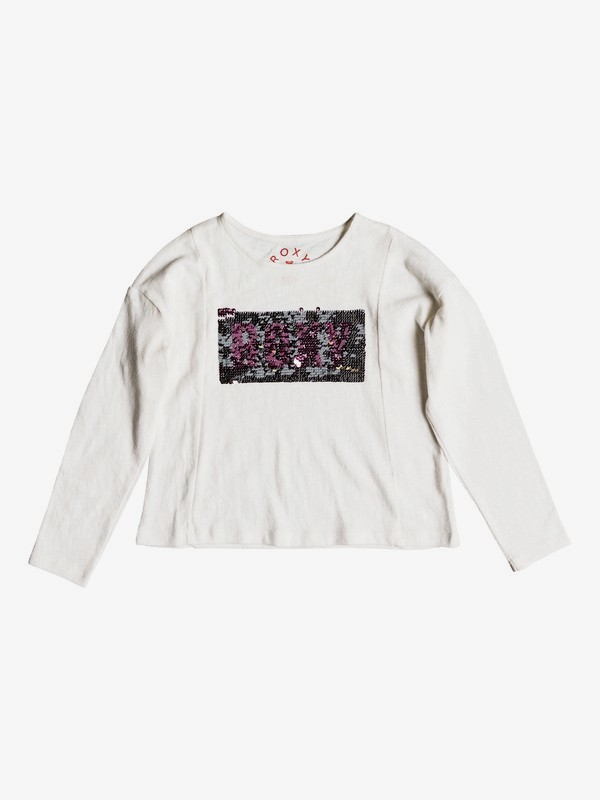 roxy, Made Of Gold Be ROXY - T shirt manches longues pour Fille 2-7 ans, MARSHMALLOW (wbt0) 0 Made Of Gold Be ROXY - T shirt manches longues pour Fille 2-7 ans Blanc ERLZT03146 Roxy