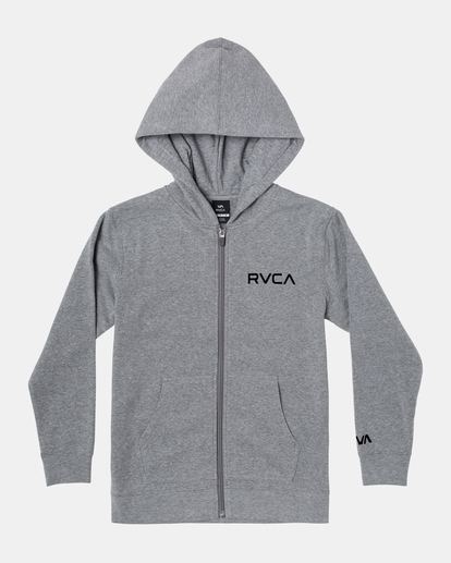 0 Boy's Ripper II Zip-Up Hoodie Grey AVBFT00127 RVCA