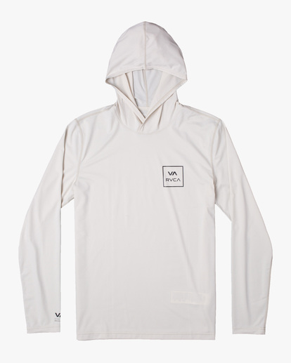 0 Boy's RVCA Hooded Long Sleeve Rashguard Silver AVBWR00104 RVCA