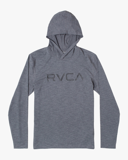 0 Boy's RVCA Hooded Long Sleeve Rashguard Grey AVBWR00107 RVCA