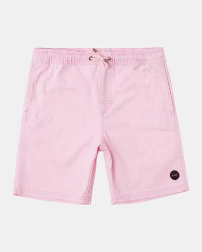 0 Boy's Escape Solid Elastic Walkshorts 17" Pink AVBWS00105 RVCA