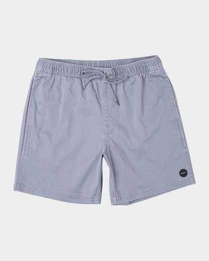 0 Boy's Escape Solid Elastic Walkshorts 17" Grey AVBWS00105 RVCA