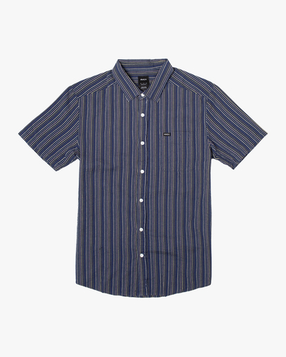 0 Boy's Endless Seersucker Short Sleeve Shirt Blue AVBWT00137 RVCA