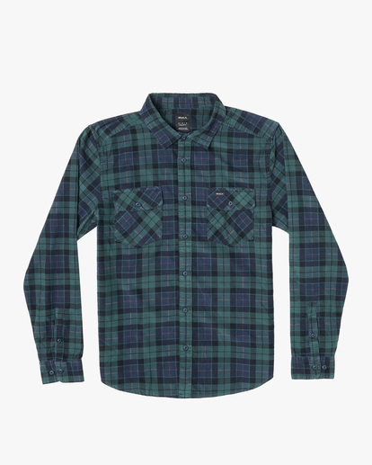 0 Boy's Blues Walk Cord Long Sleeve Shirt Green AVBWT00150 RVCA