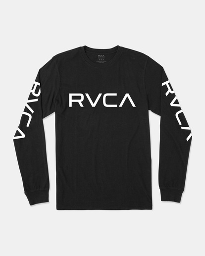 0 Boy's Big RVCA Long Sleeve Tee Black AVBZT00182 RVCA