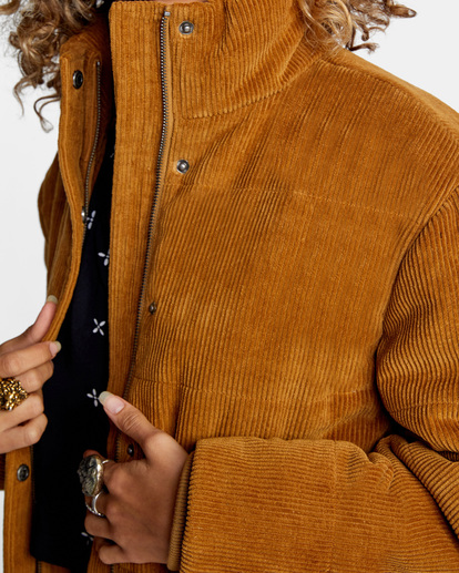 6 Eezeh corduroy Puffer JACKET Orange AVJJK00104 RVCA