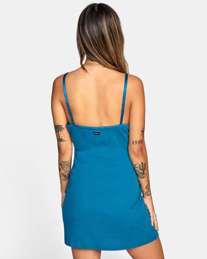 2 Just Friends Pointelle Midi Dress Blue AVJKD00135 RVCA