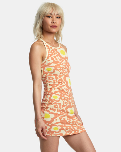 4 Stunner Rib Knit Dress Yellow AVJKD00161 RVCA