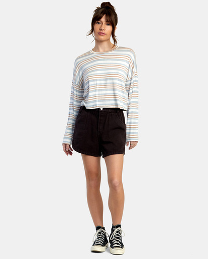 3 Countdown II Long Sleeve Knit Top White AVJKT00159 RVCA