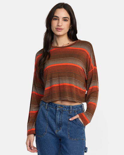 0 Countdown II Long Sleeve Knit Top Brown AVJKT00159 RVCA