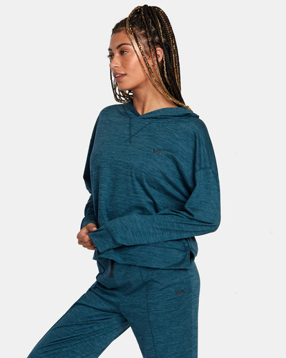 4 C-Able Cropped Workout Hoodie Blue AVJKT00166 RVCA