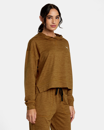 5 C-Able Cropped Workout Hoodie Brown AVJKT00166 RVCA