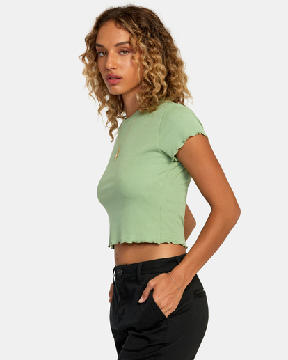 4 Classmate Crop Tee Green AVJKT00168 RVCA