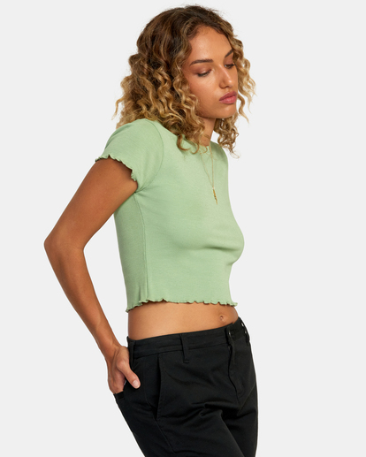 5 Classmate Crop Tee Green AVJKT00168 RVCA