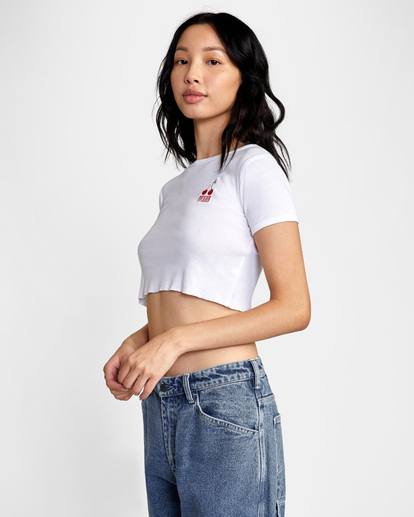 3 Cherry Baby Tee White AVJKT00193 RVCA