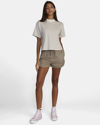 3 Kinney Mock Neck Tee White AVJKT00198 RVCA