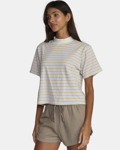 4 Kinney Mock Neck Tee White AVJKT00198 RVCA