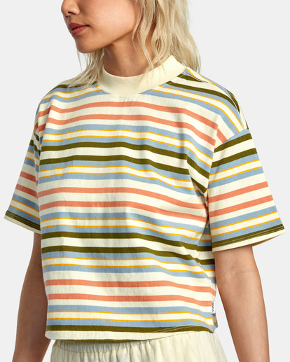 2 Kinney Mock Neck Tee Yellow AVJKT00198 RVCA