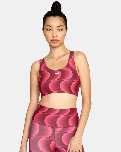0 VA Essential Mid Support Sports Bra Pink AVJKT00206 RVCA