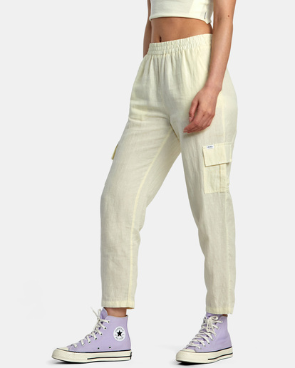 2 New Yume Cargo Pants Yellow AVJNP00226 RVCA