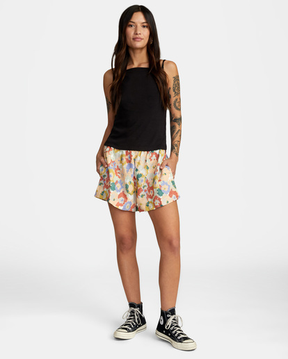 1 Linen Sawyer Elastic Waist Shorts Grey AVJNS00139 RVCA