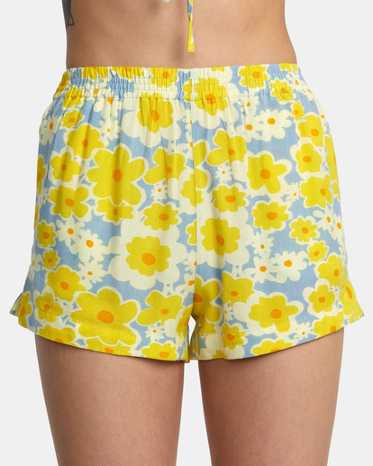 6 Sawyer Print Elastic Waist Shorts Blue AVJNS00175 RVCA