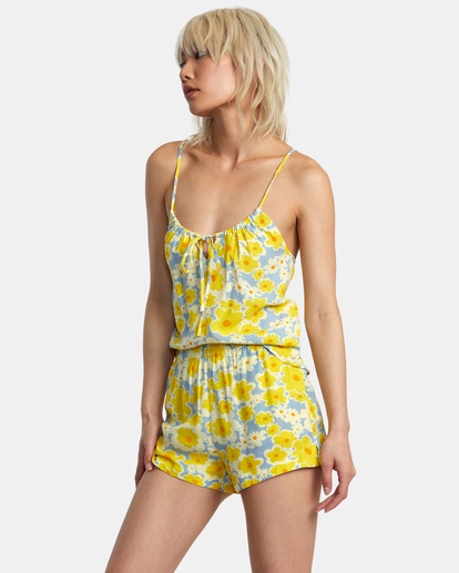 3 Sawyer Print Elastic Waist Shorts Blue AVJNS00175 RVCA
